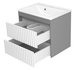 Подвесная тумба под раковину Brevita Balaton BAL-06065-01-012Я 65см белый/серый